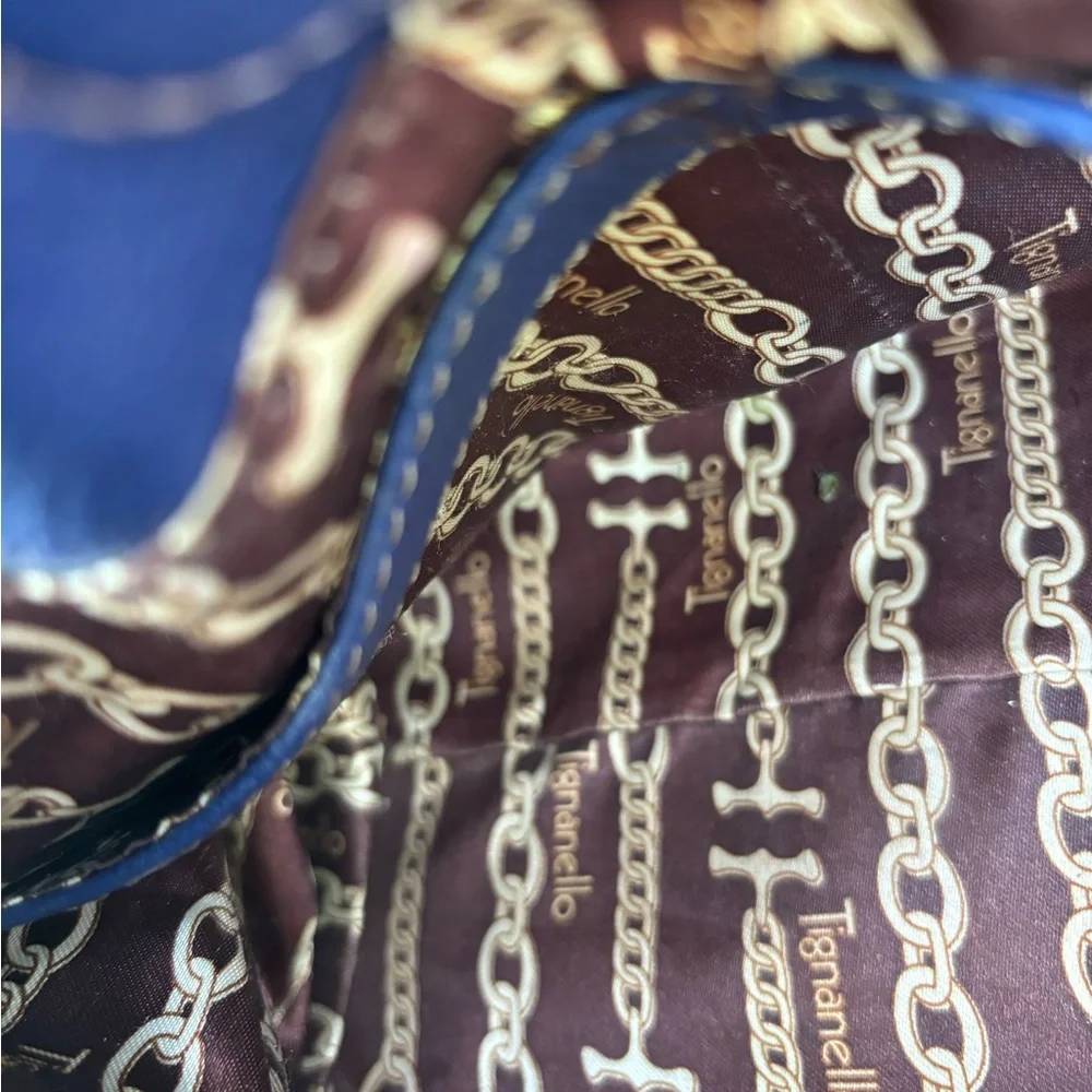 Tignanello Classic Navy Leather Handbag/Satchel
